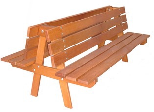 Banc double Verone en bois exotique